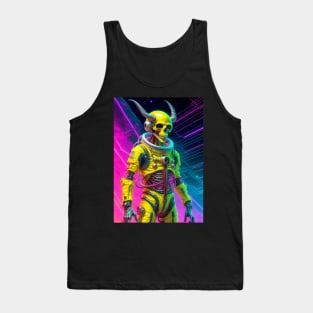 Devil Skull in Retro Space Tank Top